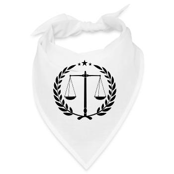 Waage in Lorbeerkranz und drei kleinen Sternchen - Bandana - Weiß - Vorne