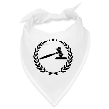 Geschirrhammer im Lorbeerkranz - Bandana - Weiß - Vorne