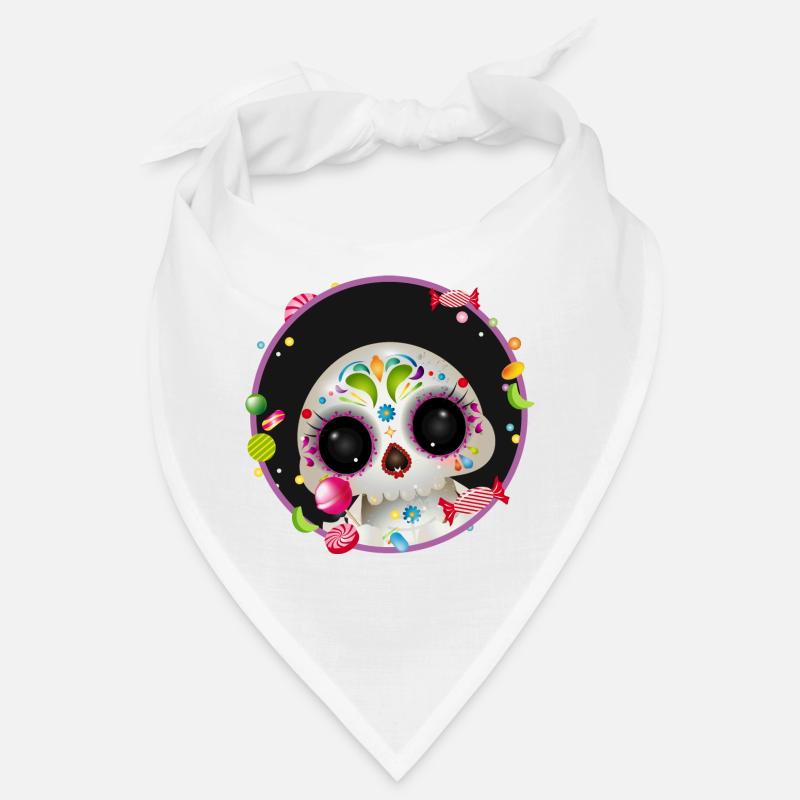 Cute Sugar Skull in candy frame Bandana