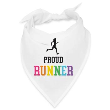 Stolze LGBT-Läuferin - Bandana - Weiß - Vorne