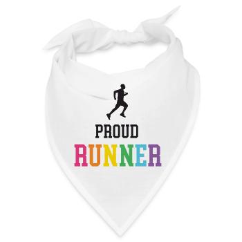 Stolze LGBT-Läuferin - Bandana - Weiß - Vorne