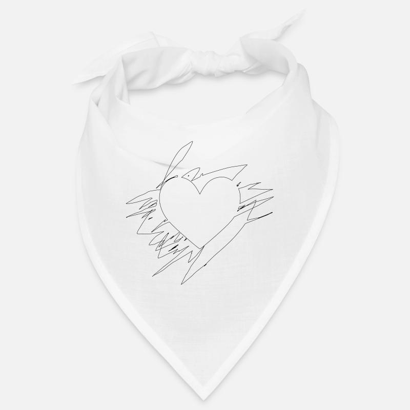 Lignes griffonnées Doodle Heart Bandana