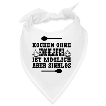 Kochen ohne Knoblauch - Bandana - Weiß - Vorne