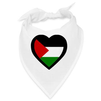 Free palestine herz - Bandana - Weiß - Vorne