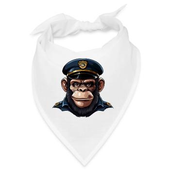Schimpansen Polizistin - Bandana - Weiß - Vorne