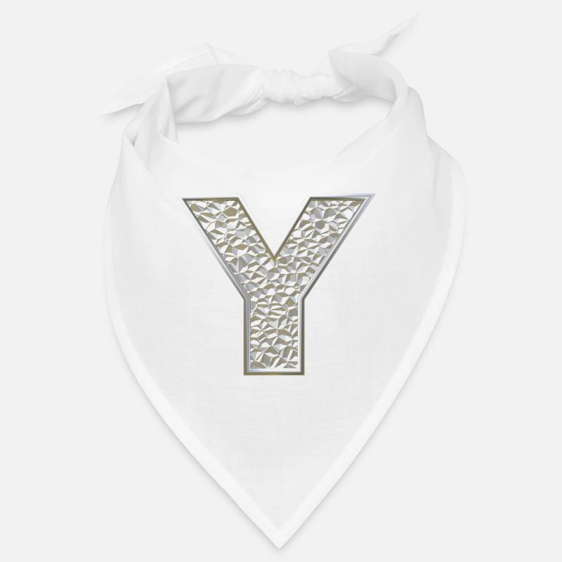 Y, letter, initial, monogram, - Bandana - Weiß