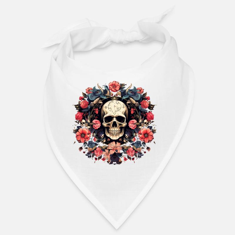 Skull Bloom Circles Bandana