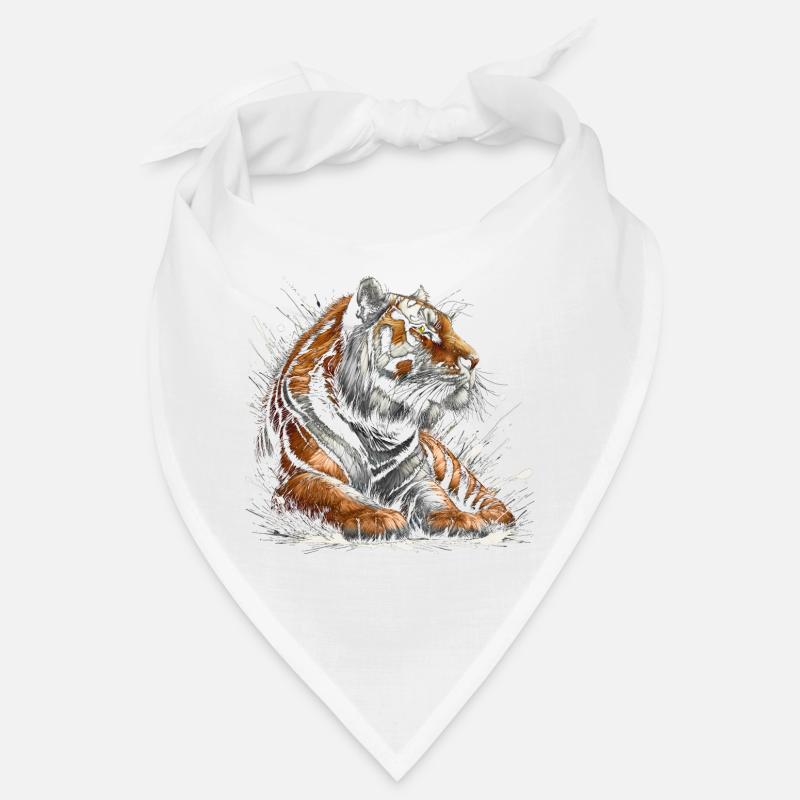 Tigre cool et décontracté avec éclaboussures de peinture Bandana