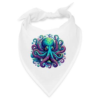 Krake - Bandana - Weiß - Vorne