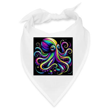 Krake - Bandana - Weiß - Vorne