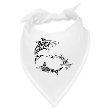 Polynesische Schwarzhaie - Bandana - Weiß - Vorne