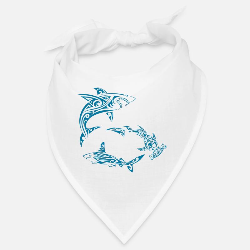 Requins polynésiens - Bandana - blanc