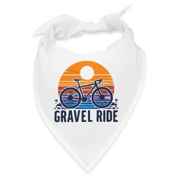 Vintage Sonnenuntergang Fahrrad Illustration - Bandana - Weiß - Vorne