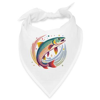 Forelle im Wasser - Bandana - Weiß - Vorne