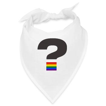 Pride-Fragezeichen-Grafik - Bandana - Weiß - Vorne