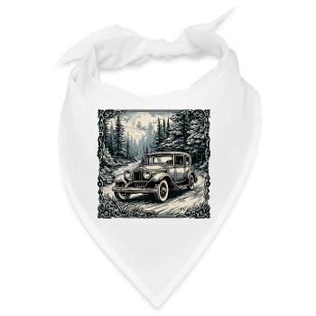 Auto / Fahrzeug / PKW / Mobil / Old Timer / fahren - Bandana - Weiß - Vorne