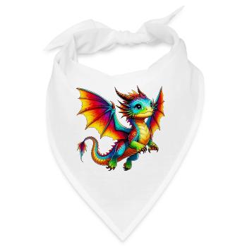 Drache - Bandana - Weiß - Vorne