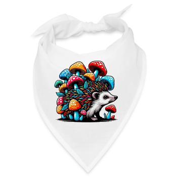 Riccio con Fungo Funghi Pilze - Bandana - Weiß - Vorne