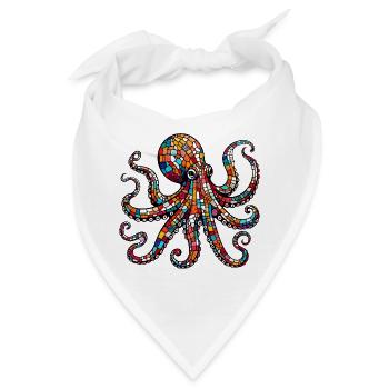 Krake - Bandana - Weiß - Vorne