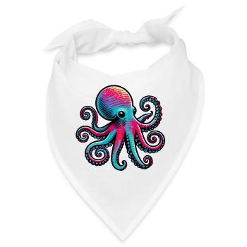 Krake - Bandana - Weiß - Vorne