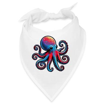 Krake - Bandana - Weiß - Vorne