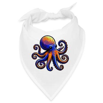 Krake - Bandana - Weiß - Vorne