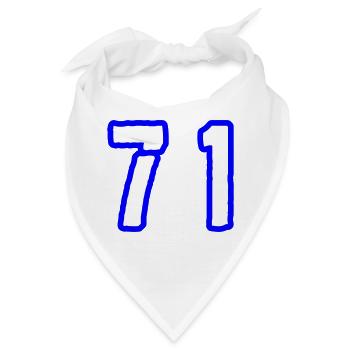 71 Zahl Symbol - Bandana - Weiß - Vorne