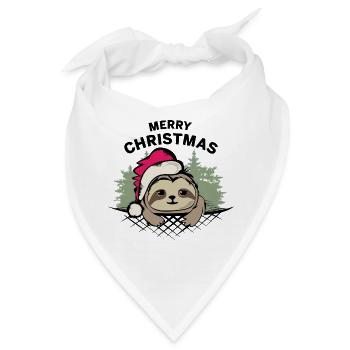 merry christmas faultier comic cartoon Weihnachten - Bandana - Weiß - Vorne