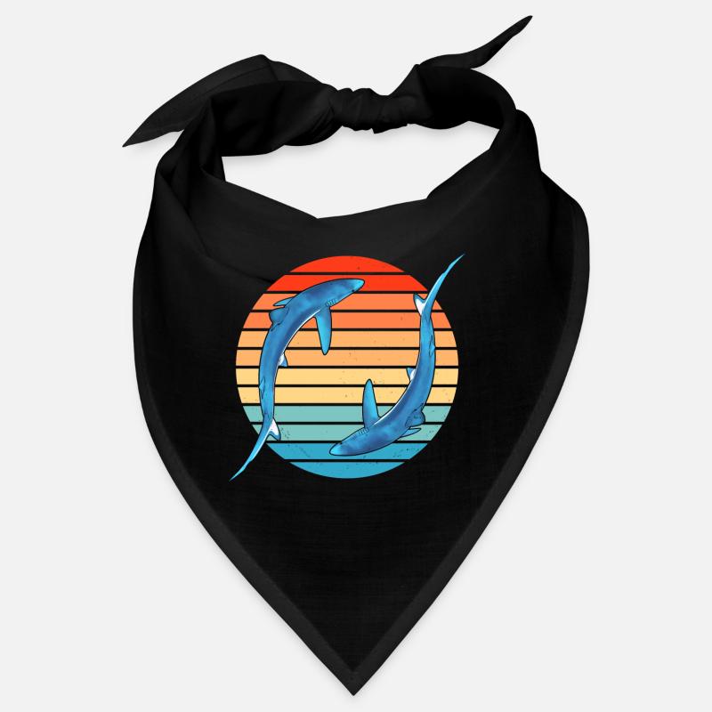 Blue Shark Retro Sunset Bandana