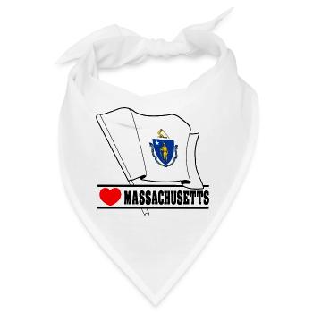 Flagge Massachusetts Herz MASSACHUSETTS - Bandana - Weiß - Vorne