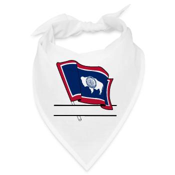 Flagge Wyoming Textbanner - Bandana - Weiß - Vorne