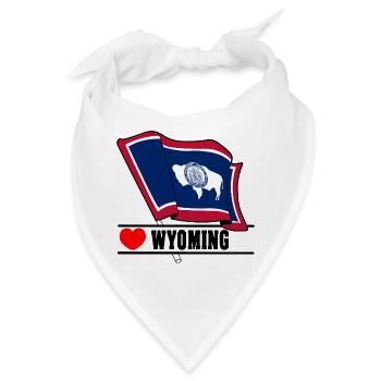 Flagge Wyoming im Herzen von WYOMING - Bandana - Weiß - Vorne