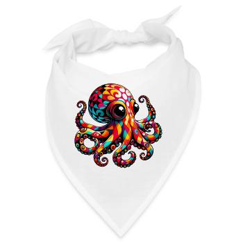 Krake - Bandana - Weiß - Vorne