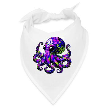 Krake - Bandana - Weiß - Vorne