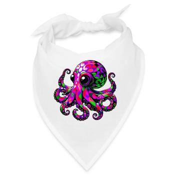 Krake - Bandana - Weiß - Vorne