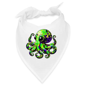 Krake - Bandana - Weiß - Vorne