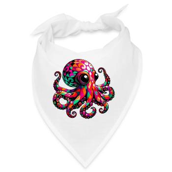 Krake - Bandana - Weiß - Vorne