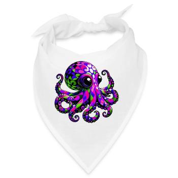 Krake - Bandana - Weiß - Vorne