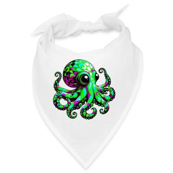 Krake - Bandana - Weiß - Vorne