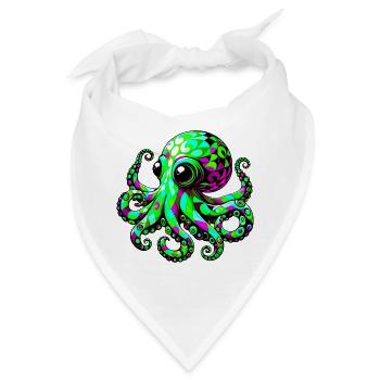 Krake - Bandana - Weiß - Vorne