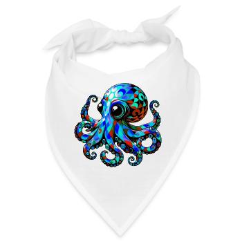Krake - Bandana - Weiß - Vorne