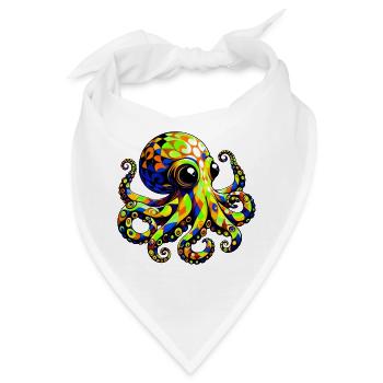 Krake - Bandana - Weiß - Vorne