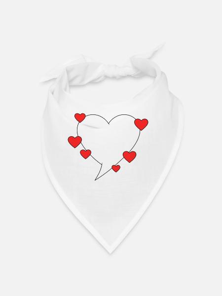 Speech bubble with hearts - Bandana - white - Front