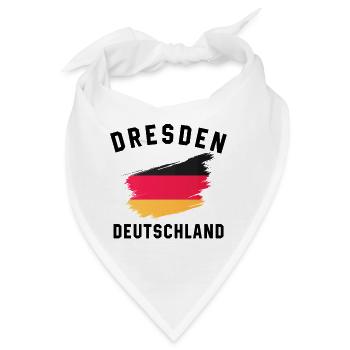 Deutsche Flagge mit Farbspritzern - Bandana - Weiß - Vorne