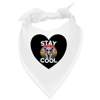 Cool bleiben Elefant Retro - Bandana - Weiß - Vorne