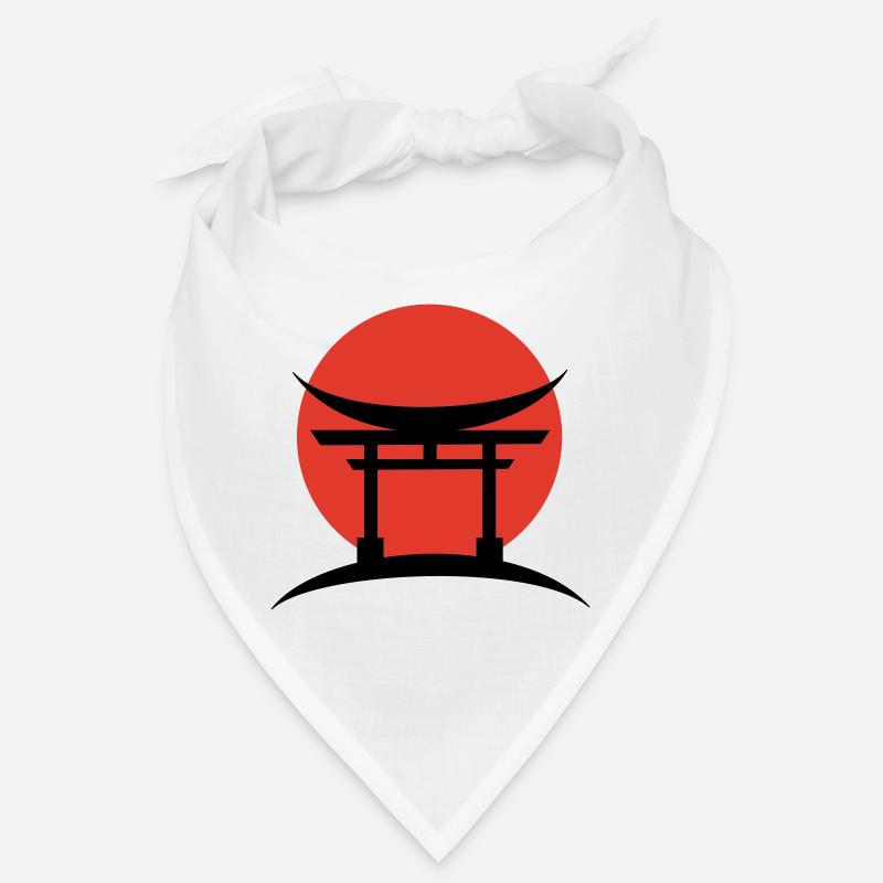 Abstrakter Farbverlauf Japanisch Torii - Bandana - Weiß