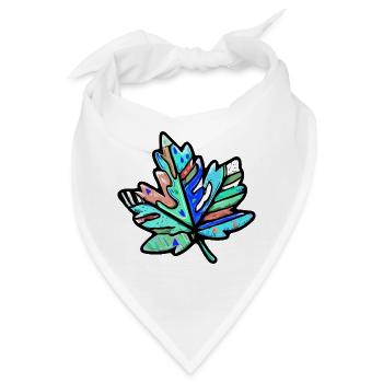 Ahorn Blatt Bunt Symbol - Bandana - Weiß - Vorne