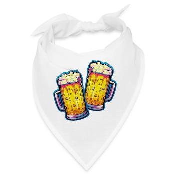 Bier Comic Bierglas - Bandana - Weiß - Vorne