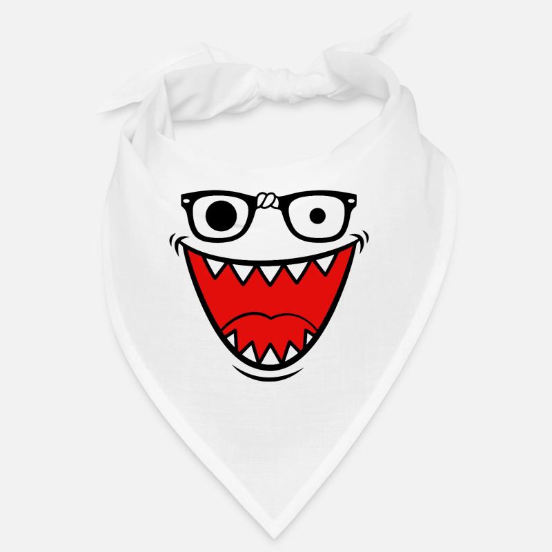 Retro Y2K Monster Emo Halloween - Bandana - Weiß
