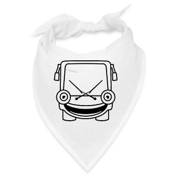 Kleiner Bus – Comic Travel & Road Vibes - Bandana - Weiß - Vorne